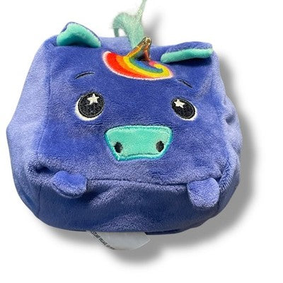 Moosh Moosh Plush Unicorn Reversible Raindrop Rainbow Squared Flip Em Animal 4"