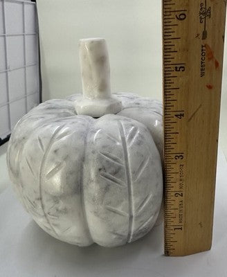 Solid Marble Pumpkin White and Grey New
