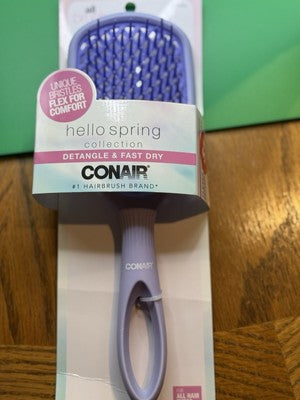 Conair Hello Spring Detangle& Fast Dry Hairbrush . New Product! Great Price!
