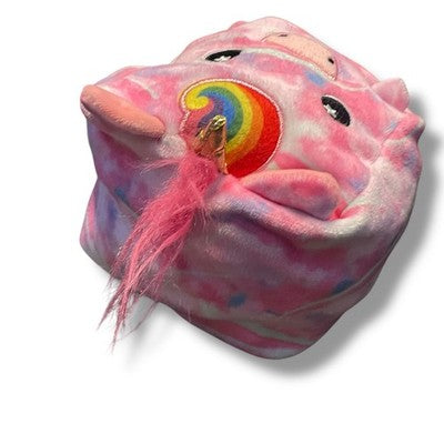 Moosh Moosh Plush Unicorn Reversible Raindrop Rainbow Squared Flip Em Animal 4"