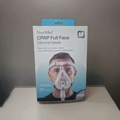 New NuvoMed CPAP Full Face Silicon Mask size medium w/ removable cushion Sealed