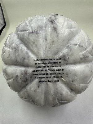 Solid Marble Pumpkin White and Grey New