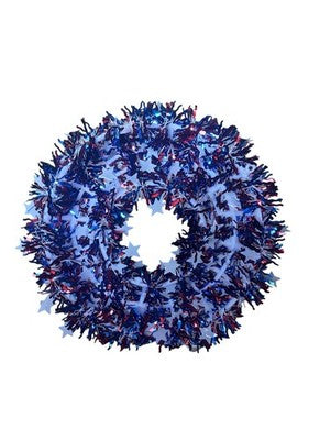 Bundle of 5 Stars & Stripes 16" Tinsel Wreath Patriotic 4th of July House Decor