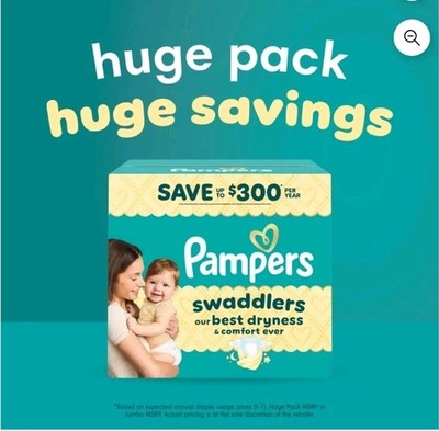 Pampers Swaddlers Diapers, Size 3, 132 Count