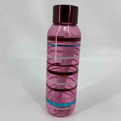 Starbucks Striped Taffy Glass Water Bottle Pink Multi Stipe Twist Lid 20 ounce