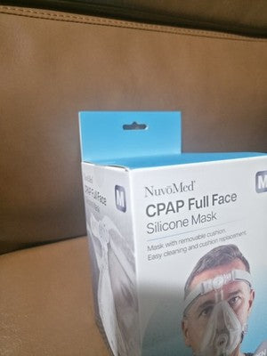 New NuvoMed CPAP Full Face Silicon Mask size medium w/ removable cushion Sealed