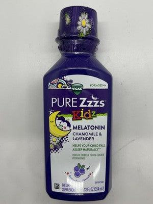 Vicks PURE Zzzs Kidz Liquid Melatonin Sleep Aid Berry 12 oz