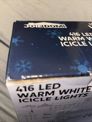 Joiedomi 416 LED Warm White Christmas Icicle Lights 78 Meteor Drops 30.2 ft