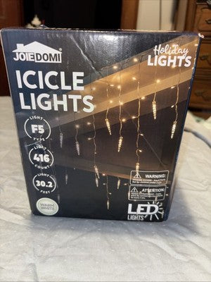 Joiedomi 416 LED Warm White Christmas Icicle Lights 78 Meteor Drops 30.2 ft
