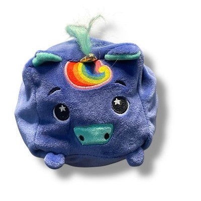 Moosh Moosh Plush Unicorn Reversible Raindrop Rainbow Squared Flip Em Animal 4"