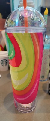 Starbucks Plastic Cold Cup Dome PVD Lid 24oz 2-EA