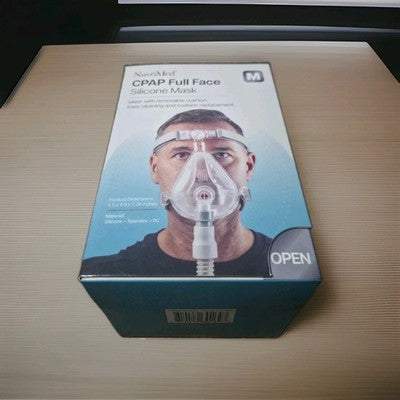 New NuvoMed CPAP Full Face Silicon Mask size medium w/ removable cushion Sealed