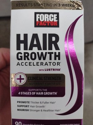Force Factor Hair Growth Accelerator Multivitamin For Women & Men, With Lustriva, Biotin, Horsetail & Vitamins A, B12, C, D & E For Thicker Hair, Healthier Skin & Nails, 90 Capsules