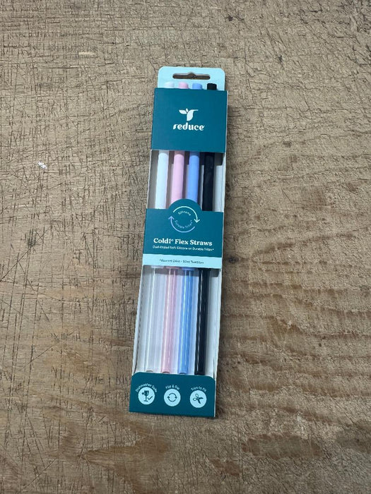 Reduce 4pk Silicone/Tritan Combo Replacement Flexi Straws XL