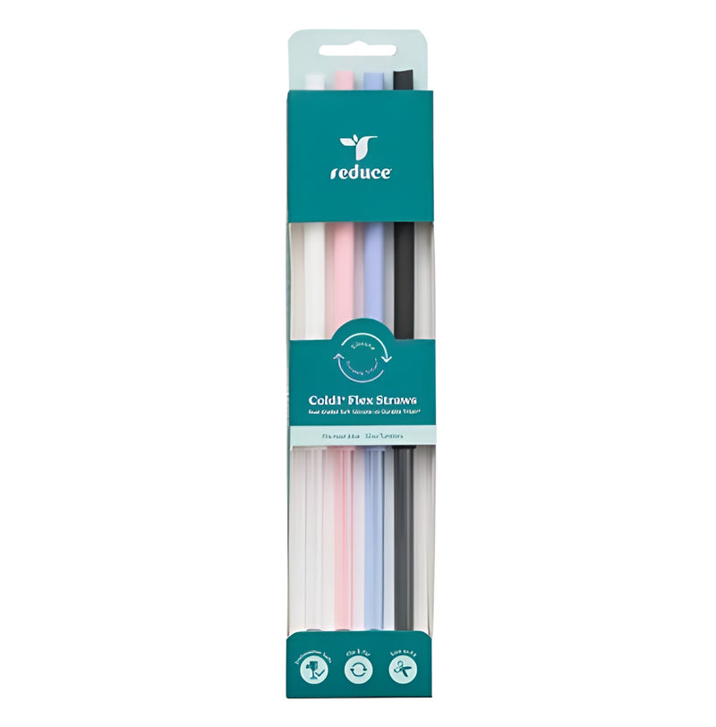 Reduce 4pk Silicone/Tritan Combo Replacement Flexi Straws XL