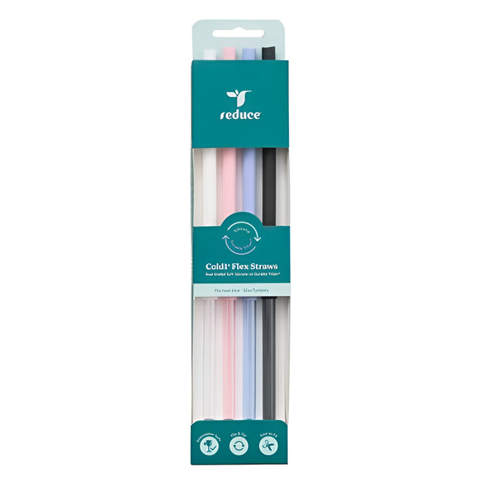 Reduce 4pk Silicone/Tritan Combo Replacement Flexi Straws XL