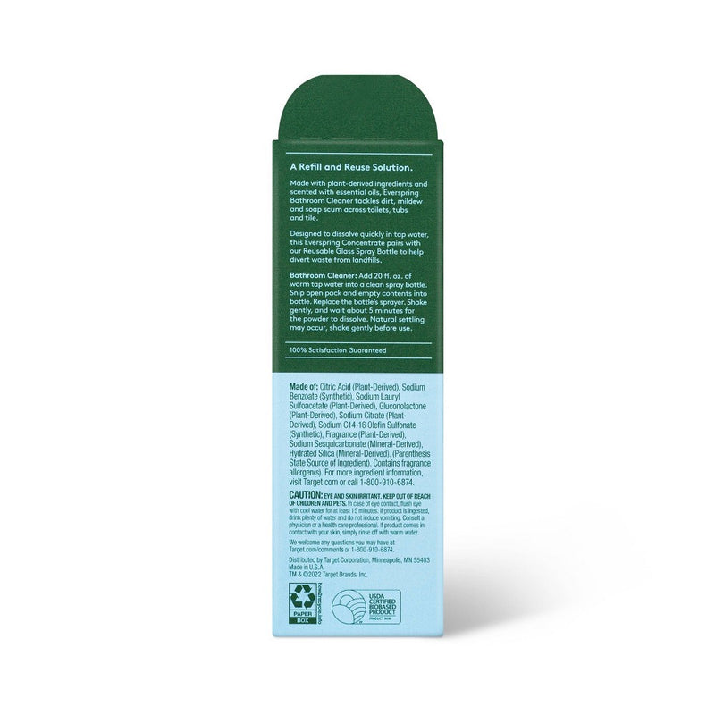 Lemon & Mint Ultra-Concentrated Bathroom Cleaner - 0.42oz/2ct - Everspring