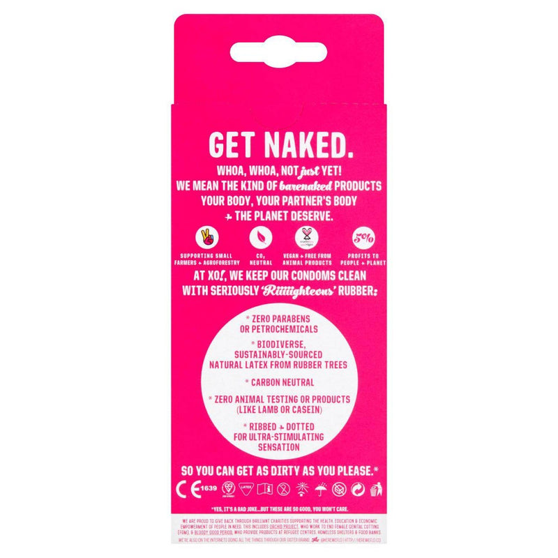 XO! Here We Flo Hi-Sensation Righteous Rubber Carbon Neutral and Eco-Friendly Condoms - 6ct