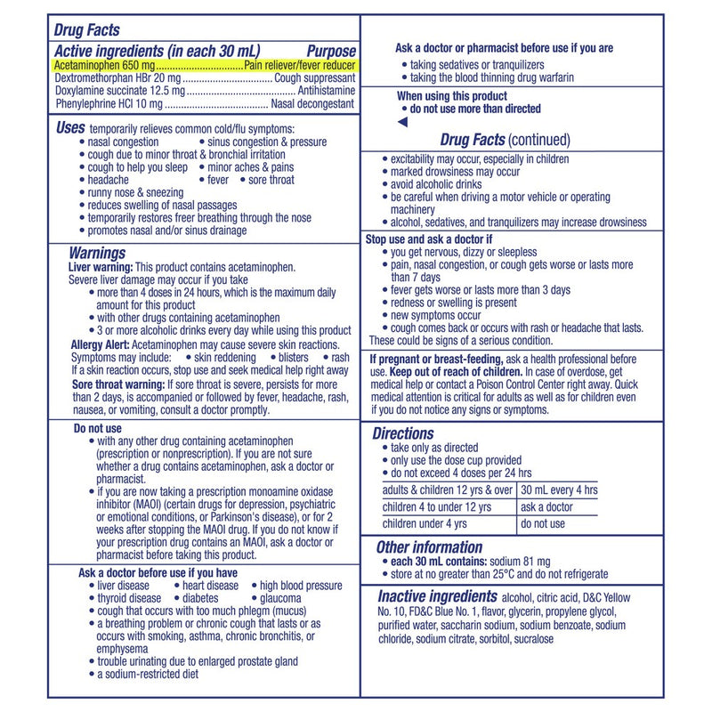 Vicks NyQuil Severe VapoCOOL Cold & Flu Medicine Liquid - 12 fl oz