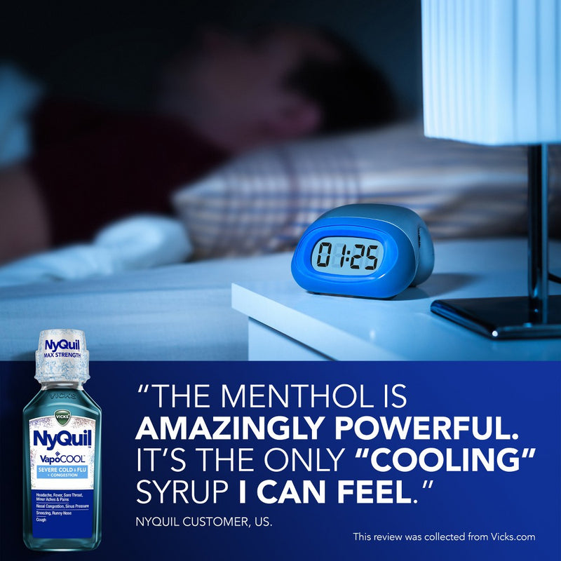 Vicks NyQuil Severe VapoCOOL Cold & Flu Medicine Liquid - 12 fl oz