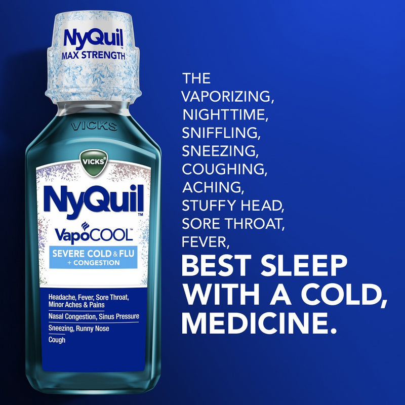 Vicks NyQuil Severe VapoCOOL Cold & Flu Medicine Liquid - 12 fl oz