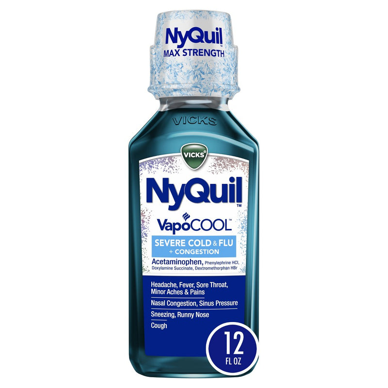Vicks NyQuil Severe VapoCOOL Cold & Flu Medicine Liquid - 12 fl oz