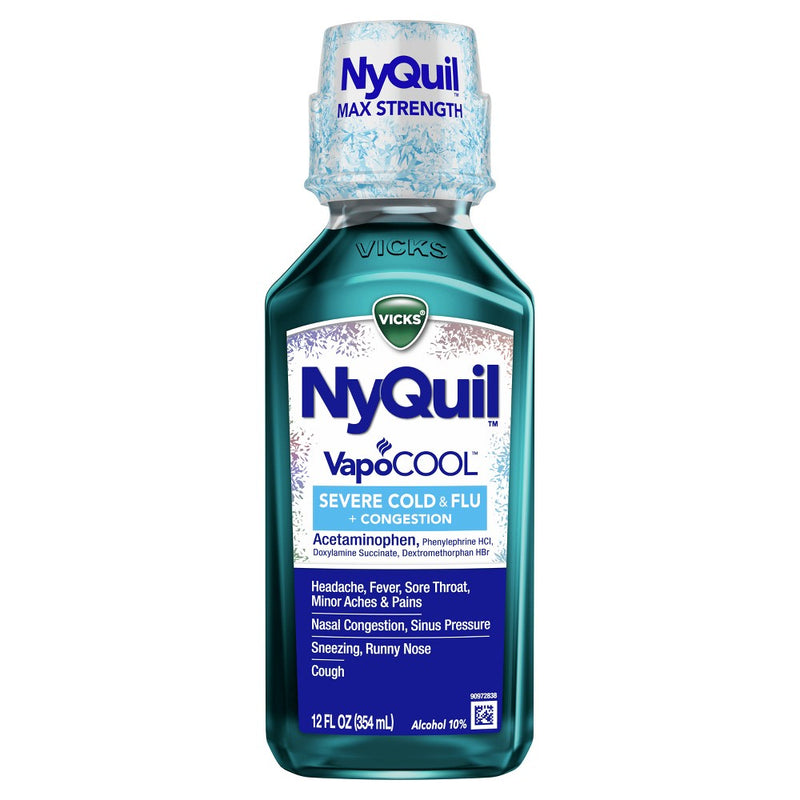 Vicks NyQuil Severe VapoCOOL Cold & Flu Medicine Liquid - 12 fl oz