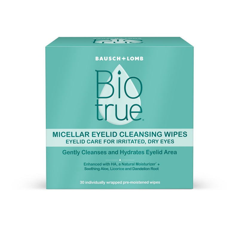 Biotrue Micellar Eyelid Cleansing Wipes - 30ct