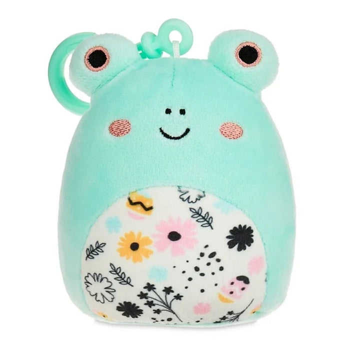 Squishmallows 3.5" Clip-On Fritz - Light Green Frog with Floral Easter Print Belly Plush toy