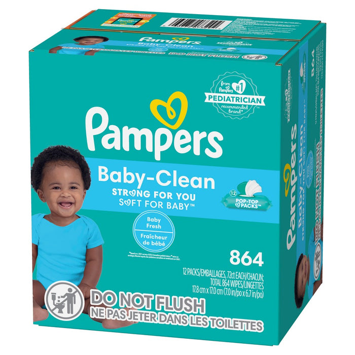 Pampers Baby Clean Fresh Scented Baby Wipes - 864ct