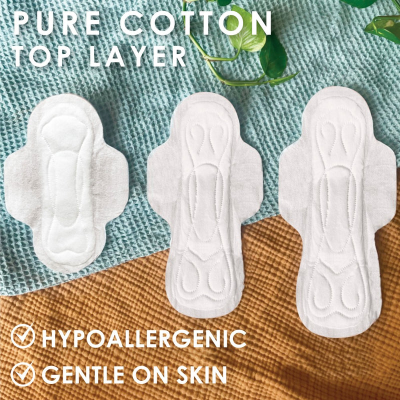 L . Pure Cotton Chlorine Free Top Layer Ultra Thin Super With Wings Unscented Absorbency Pads - 56ct