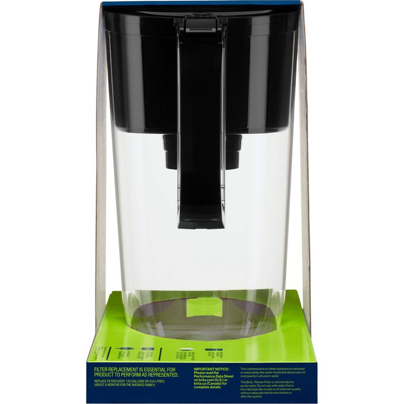 Brita Water Filter 10-Cup Tahoe Water Pitcher Dispenser with Elite Water Filter - Black