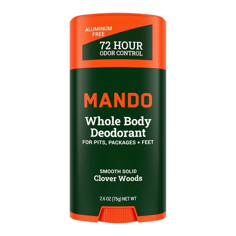 Mando Whole Body Deodorant - Men's Aluminum-Free Smooth Solid Stick Deodorant - Clover Woods - 2.6oz