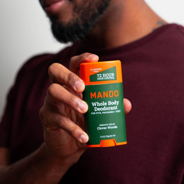 Mando Whole Body Deodorant - Men's Aluminum-Free Smooth Solid Stick Deodorant - Clover Woods - 2.6oz