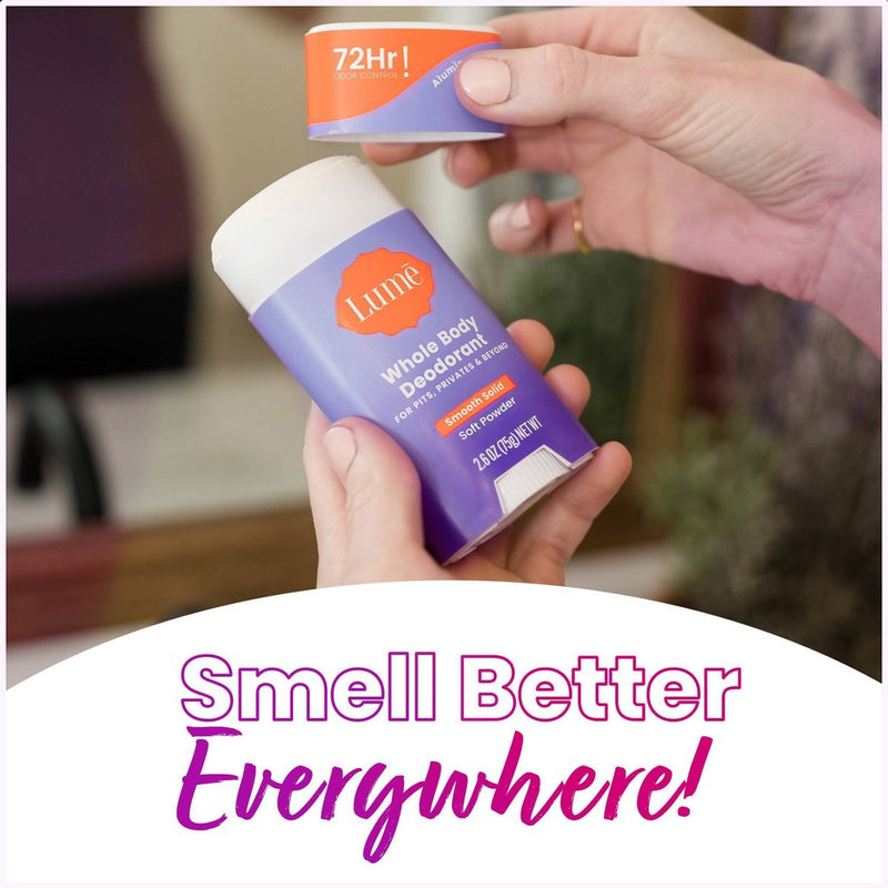 Lume Whole Body Women's Deodorant - Smooth Solid Stick - Aluminum Free - Soft Powder Scent - 2.6oz