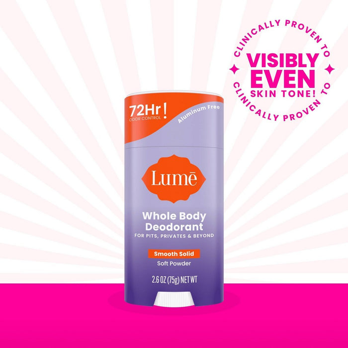 Lume Whole Body Women's Deodorant - Smooth Solid Stick - Aluminum Free - Soft Powder Scent - 2.6oz