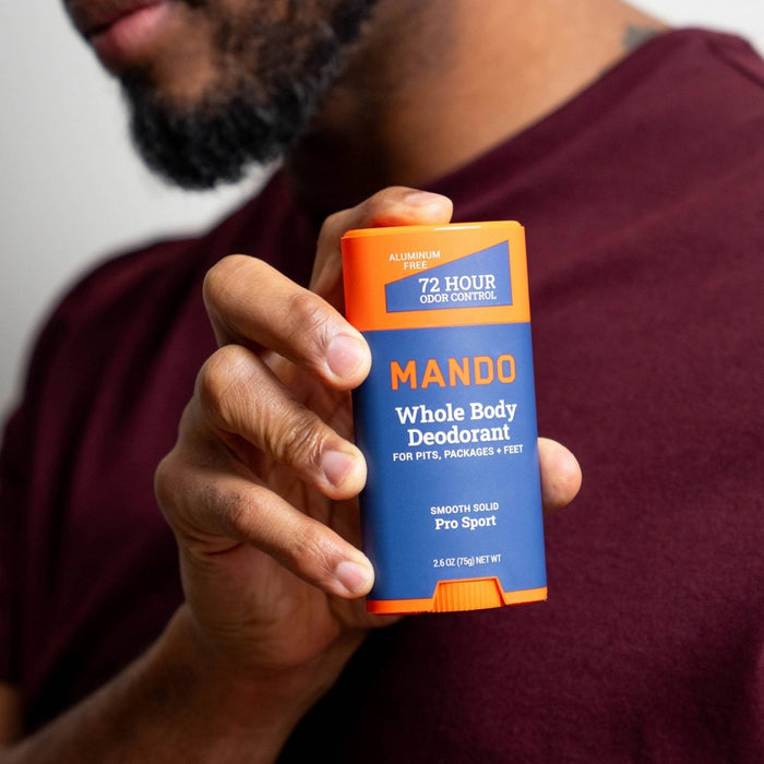 Mando Whole Body Deodorant - Men's Aluminum-Free Smooth Solid Stick Deodorant - Pro Sport - 2.6oz