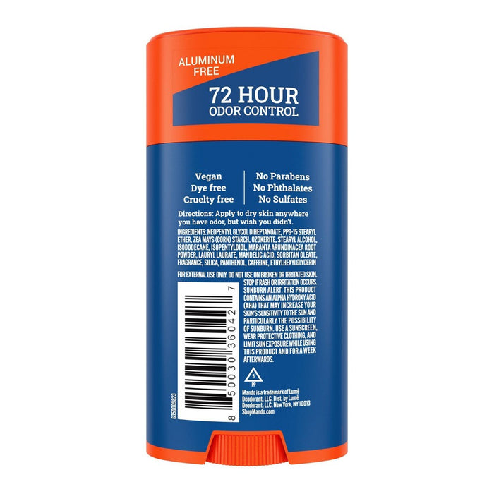 Mando Whole Body Deodorant - Men's Aluminum-Free Smooth Solid Stick Deodorant - Pro Sport - 2.6oz