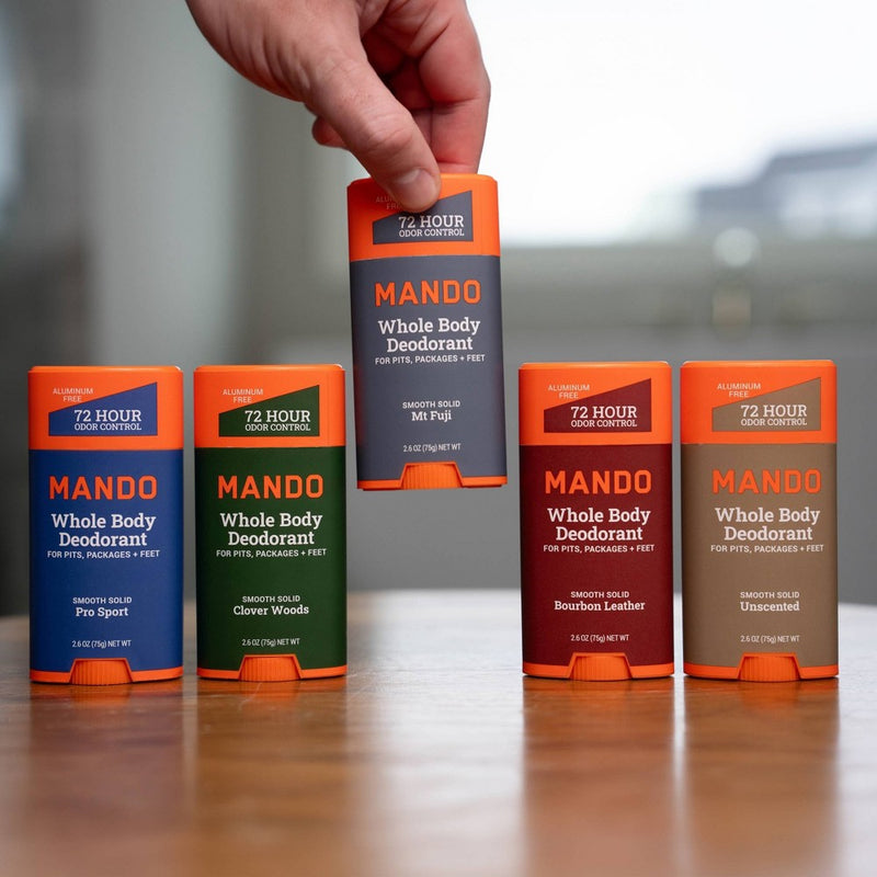 Mando Whole Body Deodorant - Men's Aluminum-Free Smooth Solid Stick Deodorant - Bourbon Leather - 2.6oz