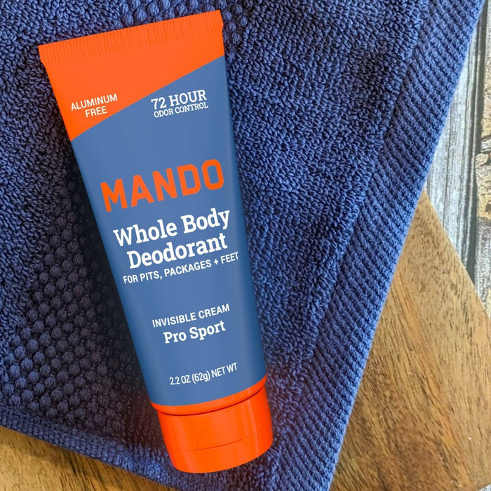 Mando Whole Body Deodorant - Men's Aluminum-Free Invisible Cream Deodorant - Pro Sport - 2.2oz