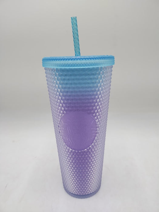 Starbucks Blue & Purple Bling Metallic Soft-Touch Plastic Cold Cup - 24 fl oz