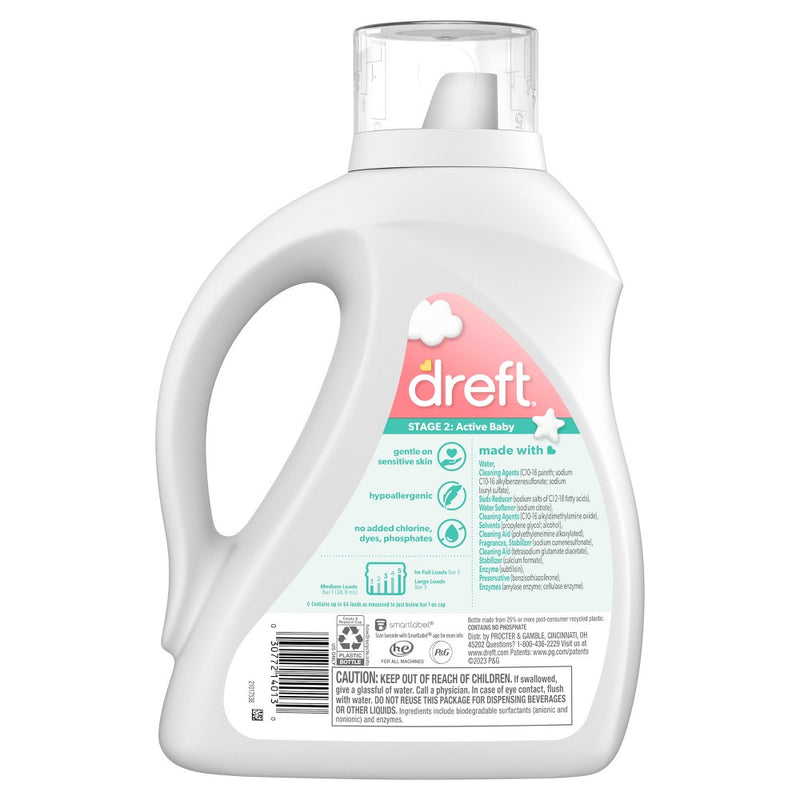 Dreft Active Baby Liquid Laundry Detergent HE Compatible - 92oz
