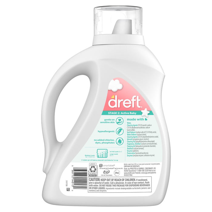 Dreft Active Baby Liquid Laundry Detergent HE Compatible - 92oz