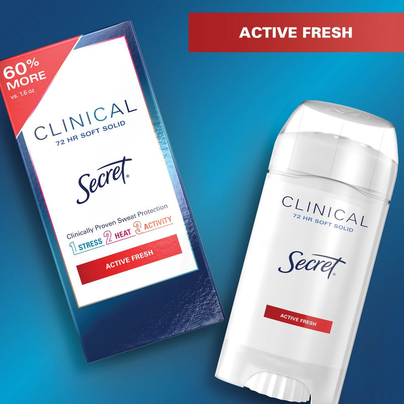Secret Clinical Strength Soft Solid Antiperspirant & Deodorant - Active Fresh - 2.6oz