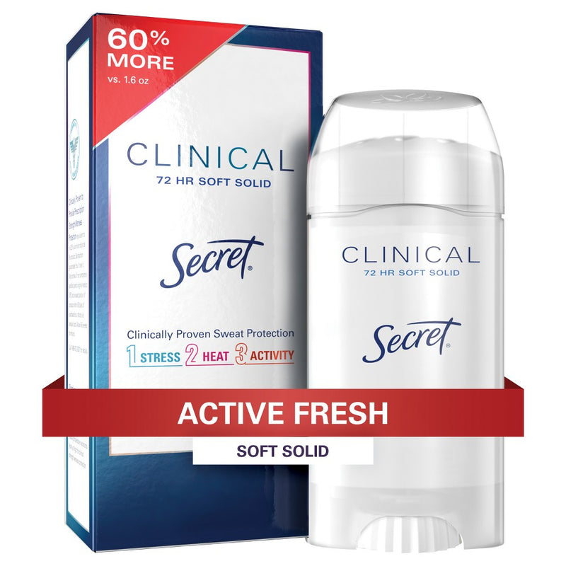 Secret Clinical Strength Soft Solid Antiperspirant & Deodorant - Active Fresh - 2.6oz