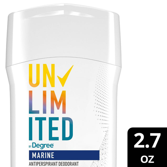 Degree Unlimited Invisible Solid 96-Hour Antiperspirant & Deodorant Stick - Marine - Floral Scent - 2.7oz