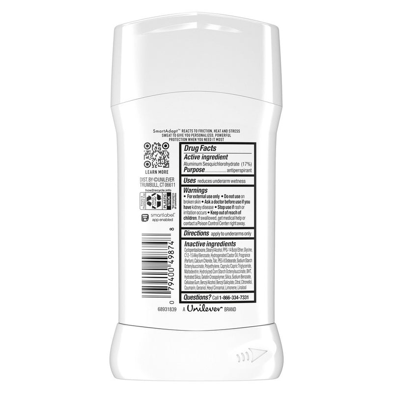 Degree Unlimited Invisible Solid 96-Hour Antiperspirant & Deodorant Stick - Marine - Floral Scent - 2.7oz