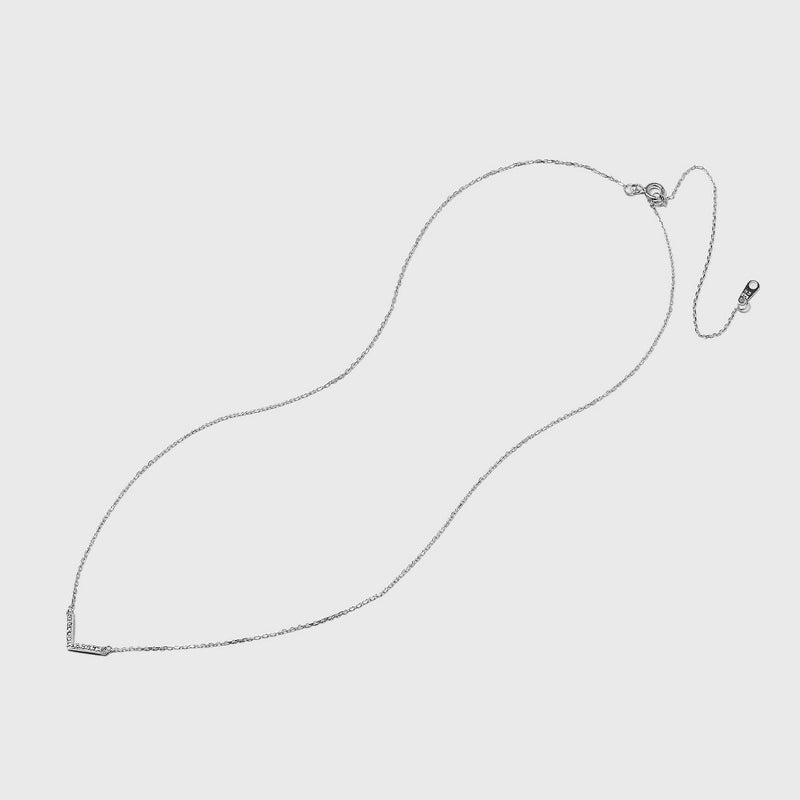 Sterling Silver Cubic Zirconia Chevron Chain Necklace - A New Day Silver