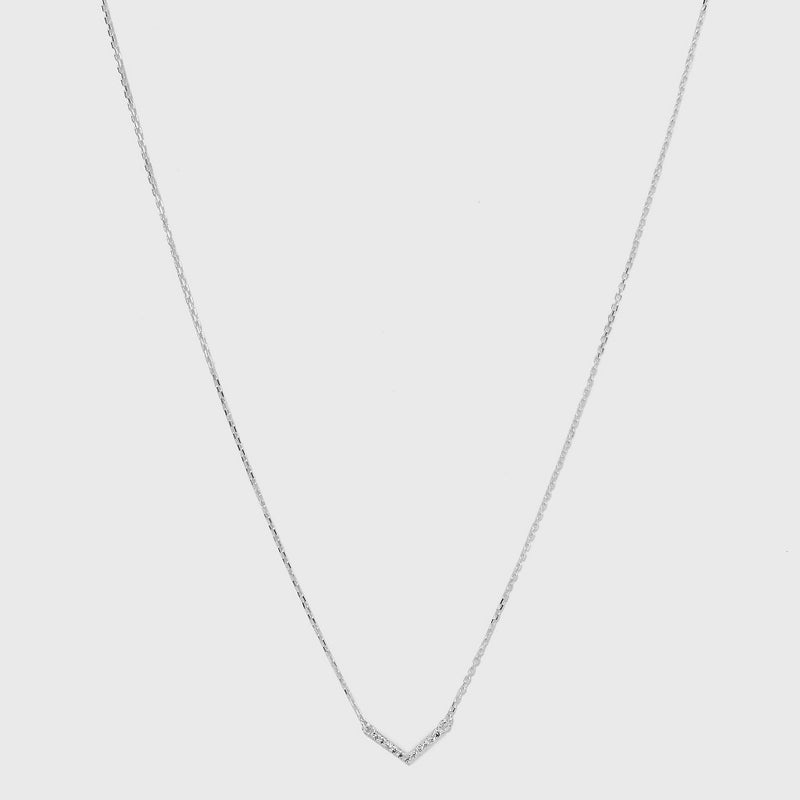 Sterling Silver Cubic Zirconia Chevron Chain Necklace - A New Day Silver