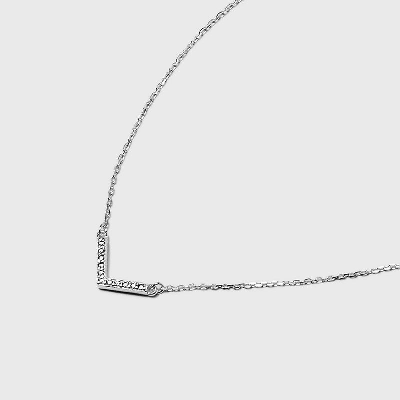 Sterling Silver Cubic Zirconia Chevron Chain Necklace - A New Day Silver